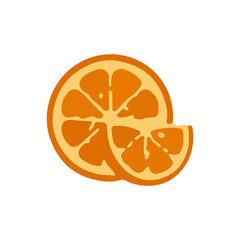 Fresh Orange and Slice Vector Icon