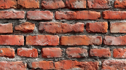 Fototapeta premium Weathered Brick Wall with Deep Mortar Lines