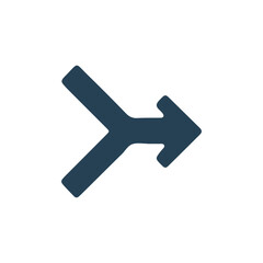 Simple Merge Right Arrow Vector Icon