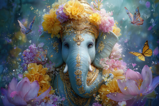 ganesh chturthi concept beautiful statue of lord ganesha