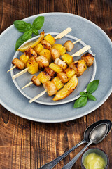 Seafood delicacy,fried sea scallops.