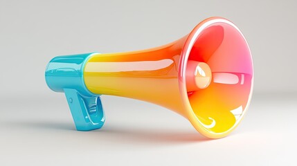 A Vibrant 3D Megaphone, Amplifying Voices and Ideas in the Digital Age