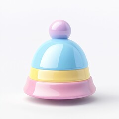 Whimsical 3D Notification Bell Icon in Pastel Colors and Cartoonish Style