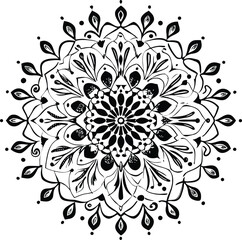 Decorative floral mandala vector with an ornate round lace pattern, perfect for oriental seamless design and vintage art illustration