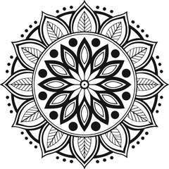 Decorative floral mandala vector with an ornate round lace pattern, perfect for oriental seamless design and vintage art illustration