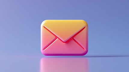 Vibrant 3D E-mail Icon for Modern App UI Design communication era