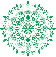 Decorative floral mandala vector with an ornate round lace pattern, perfect for oriental seamless design and vintage art illustration