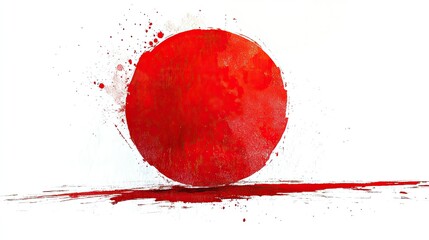 Dynamic hand-drawn red circle with grunge and brush stroke effect illustration