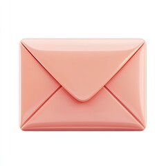 Simple and cute 3D e-mail envelope icon in front view for digital communication