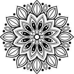 Decorative floral mandala vector with an ornate round lace pattern, perfect for oriental seamless design and vintage art illustration