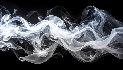 Abstract smoke swirls on black background (3)