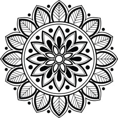 Decorative floral mandala vector with an ornate round lace pattern, perfect for oriental seamless design and vintage art illustration
