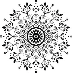 Decorative floral mandala vector with an ornate round lace pattern, perfect for oriental seamless design and vintage art illustration