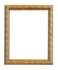 Golden ornate frame with transparent background for easy placement