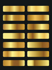 Collection of golden gradient palette Vector