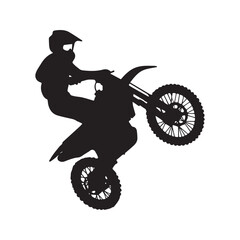 Fototapeta premium Motocross Dirt Bike Rider Silhouette Jump Offroad Racing Extreme Sport
