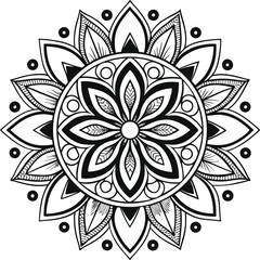 Decorative floral mandala vector with an ornate round lace pattern, perfect for oriental seamless design and vintage art illustration