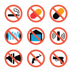 vector street elements and tools icons include traffic light road sign car police officer other     
