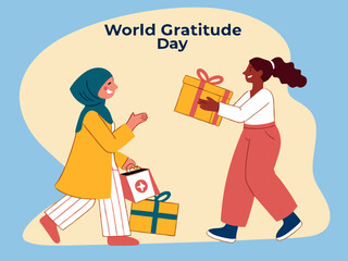 Celebrating World Gratitude Day Two Women Exchanging Gifts and Showing Appreciation for Each Other s Friendship