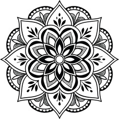 Decorative floral mandala vector with an ornate round lace pattern, perfect for oriental seamless design and vintage art illustration