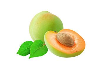 a half of a peach and a half of a melon