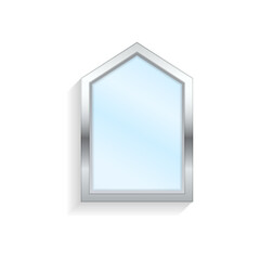 PNG interior furniture decorative mirror makeup frame realistic surface oval round shiny icon isolated vector illustration set outline classic shadow clean reflection

