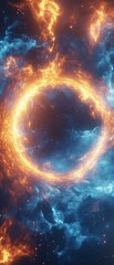 Glowing Portal with Blue and Orange Energy