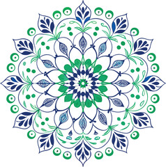 Decorative floral mandala vector with an ornate round lace pattern, perfect for oriental seamless design and vintage art illustration