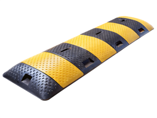 Yellow speed bump isolated on a transparent background