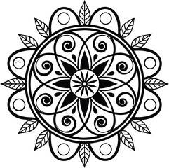 Decorative floral mandala vector with an ornate round lace pattern, perfect for oriental seamless design and vintage art illustration