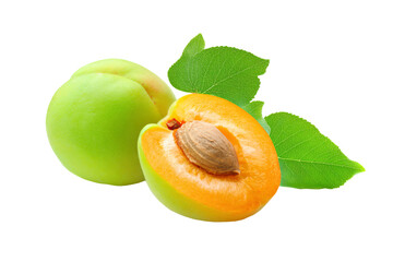 a half of a peach and a half of a apricot