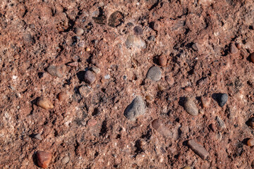 Chinle Formation, Shinarump Member. The Shinarump Conglomerate (coarse-grained sandstone and pebble conglomerate). gravel. Sliding House Overlook, Canyon de Chelly National Monument, Chinle, Arizona. 