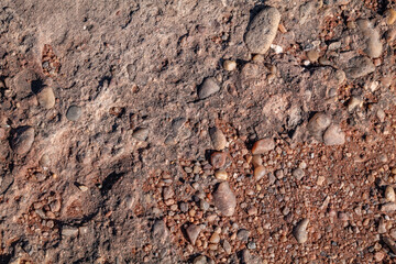 Chinle Formation, Shinarump Member. The Shinarump Conglomerate (coarse-grained sandstone and pebble conglomerate). gravel. Sliding House Overlook, Canyon de Chelly National Monument, Chinle, Arizona. 