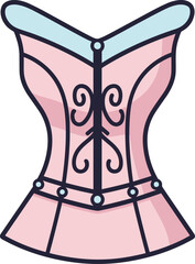 Elegant Corset Illustration. Fashionable Lingerie Design. Vector Graphics.