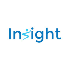 Insight Logo Depicting a Person Jumping, Symbolic Representation of Gaining Understanding and Knowledge, Corporate Identity for Solutions Provider