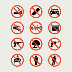 vector street elements and tools icons include traffic light road sign car police officer other     
