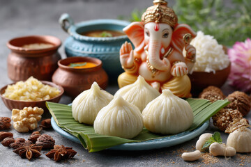 ganesh chaturthi concept beautiful statue of lord ganesha