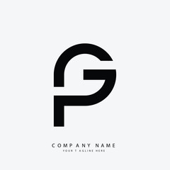 letter Pg or Gp initial abstract creative logo