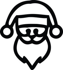 Christmas Vector Icon Set, Background, Black, Isolated