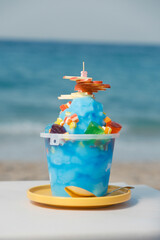 Refreshing slushy cocktail in a bucket, perfect for parties and sharing with friends. This vibrant...