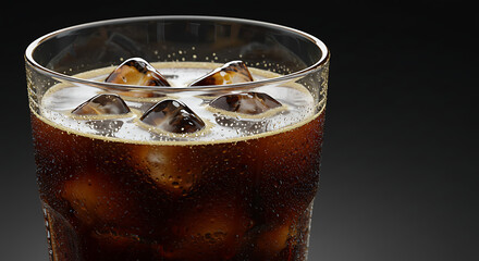 Refreshing Ice Cold Cola Drink with Condensation