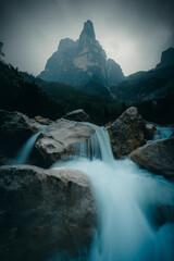 Monte Civetta in dark rainy weather