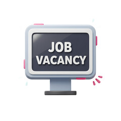 Obraz premium A 3D rendered sign displaying a job vacancy is shown, indicating an open position is available for use in employment advertising.