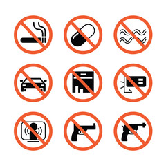 vector street elements and tools icons include traffic light road sign car police officer other     
