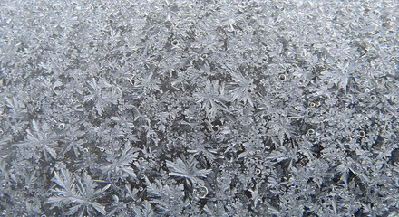 Intricate Ice Crystal Patterns: A Frozen Winter Landscape