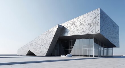 Modern geometric architectural building with unique design