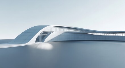 Modern and sleek architectural design with smooth curved lines