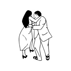 dancing couple sketch drawing