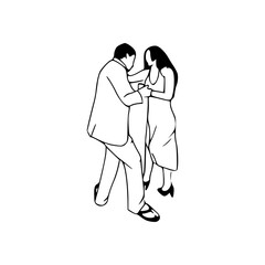 dancing couple sketch drawing