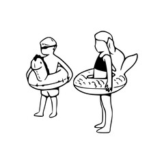 kids summer fun with inflatable rings